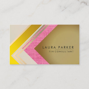 Retro Gold geometrical Moderne elegante roze schoo Visitekaartje