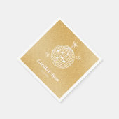 Retro Gold Glitter Disco Bruiloft Decor Servetten (Hoek)