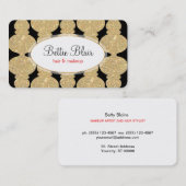 Retro Gold Glitter Makeup Artist Glamoureus Bold Visitekaartje (Voorkant / Achterkant)