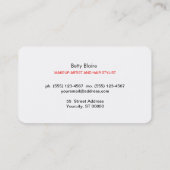 Retro Gold Glitter Makeup Artist Glamoureus Bold Visitekaartje (Achterkant)