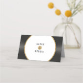 Retro Gold Glitter Vinyl Record Bruiloft Plaats Ka Plaatskaartje (Achterkant)