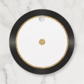 Retro Gold Glitter Vinyl Record Dank je bruiloft Bedankjes Labels (Achterkant)