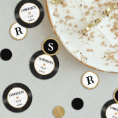 Retro Gold Glitter Vinyl Record Monogram Gefelicit Confetti