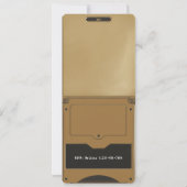 Retro Gold Handheld Gaming Birthday Invitation Kaart (Achterkant)