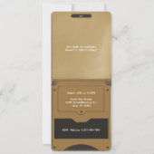 Retro Gold Handheld Gaming II Birthday Invitation Kaart (Achterkant)