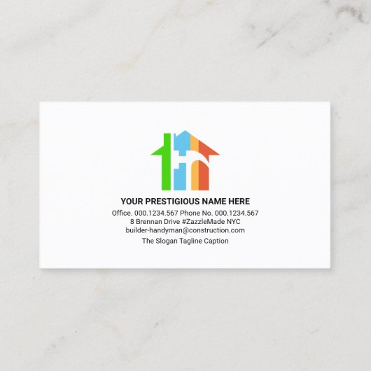 Retro Gold Handyman Tools Motief Visitekaartje (Achterkant)