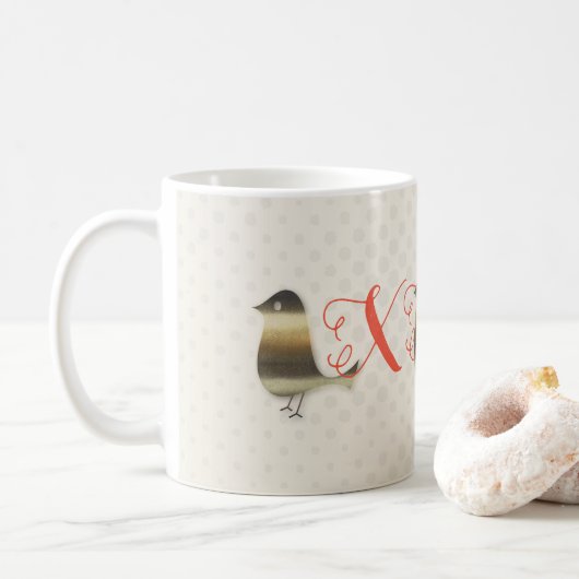 Retro Gold Holiday Vibe Koffiemok (Met donut)