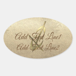 Retro Gold Holiday Vibe Ovale Sticker