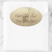 Retro Gold Holiday Vibe Ovale Sticker (Tas)