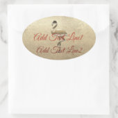 Retro Gold Holiday Vibe Ovale Sticker (Tas)