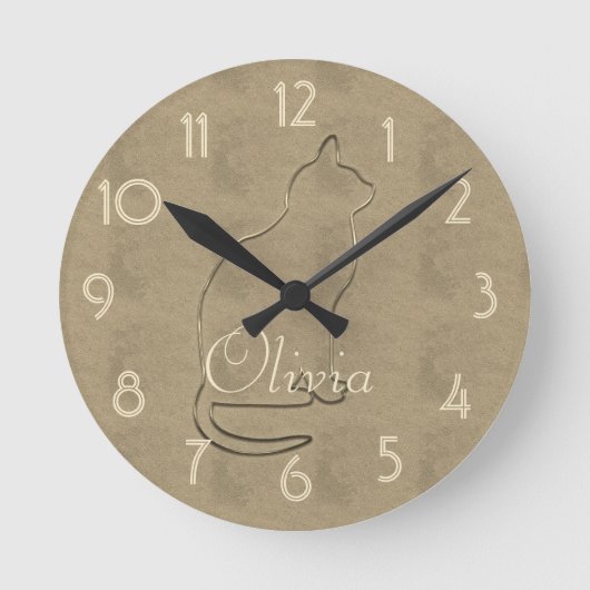 Retro Gold Holiday Vibe Ronde Klok (Voorkant)