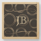 Retro Gold Holiday Vibe Stenen Onderzetter (Voorkant)