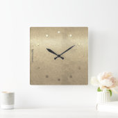 Retro Gold Holiday Vibe Vierkante Klok (Huis)