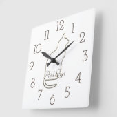 Retro Gold Holiday Vibe Vierkante Klok (Hoek)