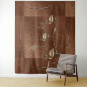 Retro Gold Holiday Vibe Wandkleed (In situ)