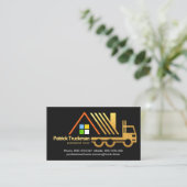 Retro Gold Home Verhuiswagen Visitekaartje (Staand voorkant)