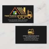 Retro Gold Home Verhuiswagen Visitekaartje (Voorkant / Achterkant)