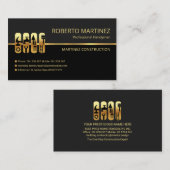 Retro Gold Line Grey Shades Building Visitekaartje (Voorkant / Achterkant)