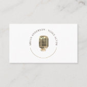 Retro Gold Microphone Logo Visitekaartje (Voorkant)