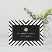 Retro Gold Monogram Cadeaubon (Staand voorkant)