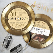 Retro Gold Record Foto 50ste Jubileum Party Kaart