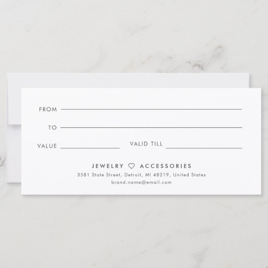 Retro Gold Salon Store Zakelijk Cadeaubon (Achterkant)