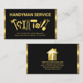 Retro Gold Stripes Handyman Gereedschap Visitekaartje (Voorkant / Achterkant)