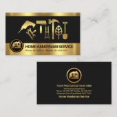 Retro Gold Stripes Handyman Gereedschap Visitekaartje (Voorkant / Achterkant)