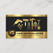 Retro Gold Stripes Handyman Gereedschap Visitekaartje (Voorkant)