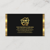 Retro Gold Stripes Handyman Tool Pictogrammen Visitekaartje (Achterkant)