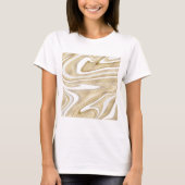 Retro Gold Swirl Liquid Painting Aesthetic Design T-shirt (Voorkant)