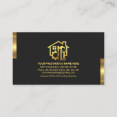 Retro Gold Tabs Handyman Tool Pictogrammen Visitekaartje (Achterkant)