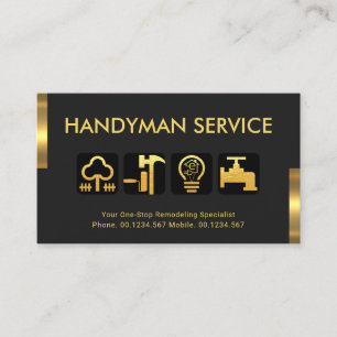 Retro Gold Tabs Handyman Tool pictogrammen #Zazzle Visitekaartje