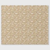 Retro Golden Brown Paisley Pattern Cadeaupapier (Vlak)