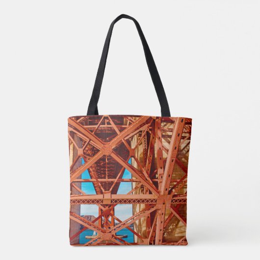 Retro Golden Gate Bridge Tote Bag (Achterkant)