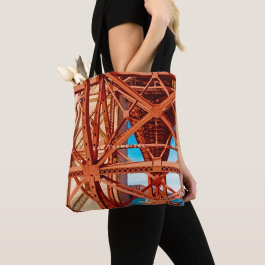 Retro Golden Gate Bridge Tote Bag (Dichtbij)