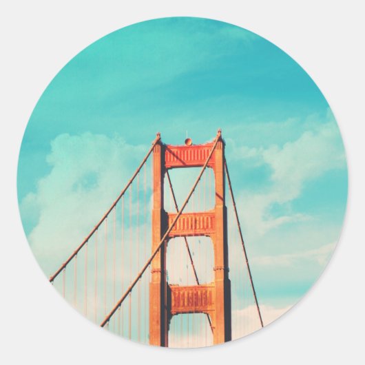 Retro Golden Gate San Francisco Sticker (Voorkant)