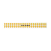 Retro Golden Gingham Invitation Belly Bands Uitnodigingen Wikkel (Vlak)