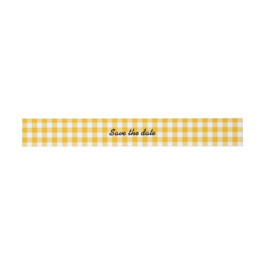 Retro Golden Gingham Invitation Belly Bands Uitnodigingen Wikkel (Vlak)