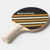 Retro Golden Horizon Angled Striping with Name Tafeltennisbatje (Voorkant Gekanteld)