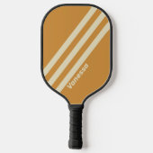 Retro Golden Horizon Drie strepen met naam Pickleball Paddle (Achterkant)