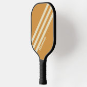 Retro Golden Horizon Drie strepen met naam Pickleball Paddle (Links)