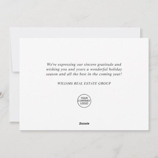 Retro Golden Kerstmis-ornament Corporate Greeting Feestdagenkaart (Achterkant)