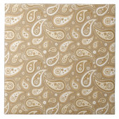 Retro Golden Paisley Pattern Tegeltje (Voorkant)