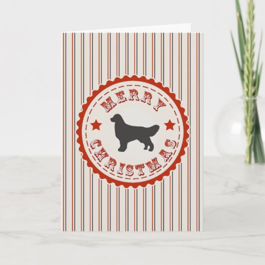 Retro Golden retriever van Kerstmis Feestdagen Kaart (Voorkant)