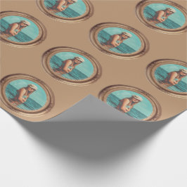 Retro Golden Stylish Portret Photo-display Cadeaupapier