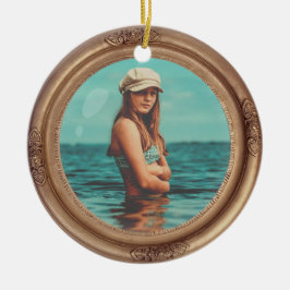 Retro Golden Stylish Portret Photo-display Keramisch Ornament