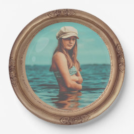 Retro Golden Stylish Portret Photo-display Papieren Bordje