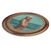 Retro Golden Stylish Portret Photo-display Snijplank (Hoek)