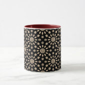 Retro Golden Sun Boho Bloemmotief Mok (Midden)